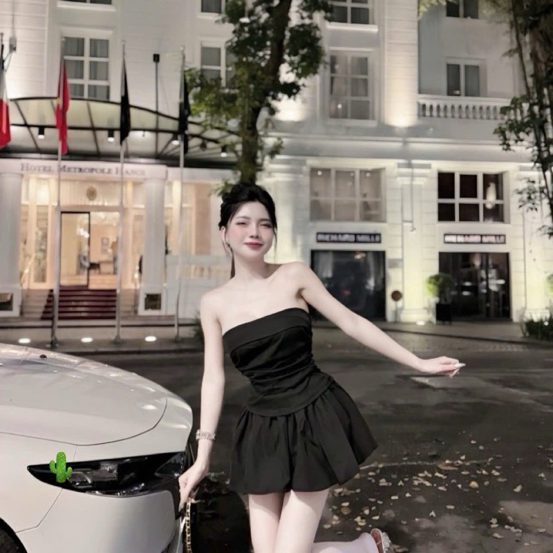 SET ÁO CÚP XẾP LI LƯNG BO CHUN PHỐI CHÂN VÁY NGẮN 111 | BigBuy360 - bigbuy360.vn