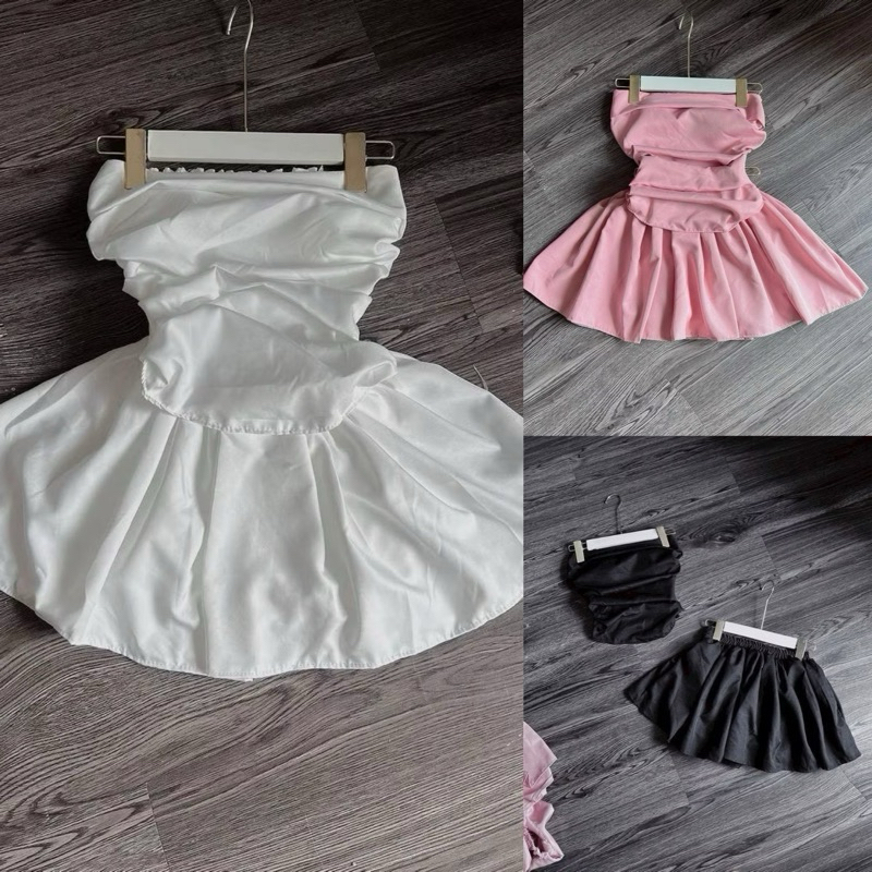 SET ÁO CÚP XẾP LI LƯNG BO CHUN PHỐI CHÂN VÁY NGẮN 111 | BigBuy360 - bigbuy360.vn