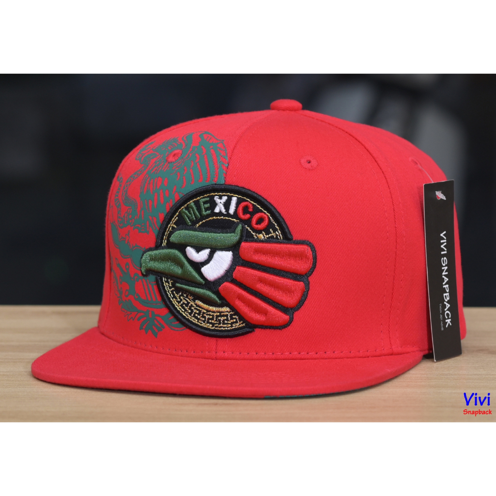Nón snapback thời trang màu đỏ,mũ snapback logo chim đại bàng mexico,Mexico Eagle Aguila Flag Snapba