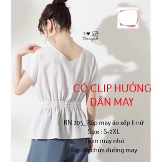 RN205_rập giấy may áo xếp li nữ