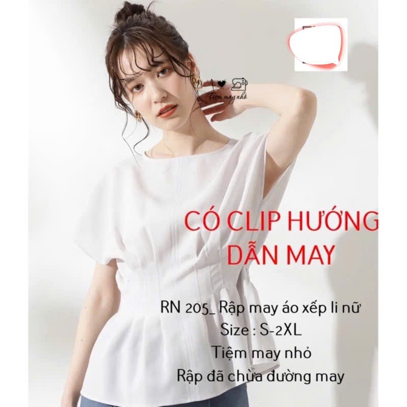 RN205_rập giấy may áo xếp li nữ