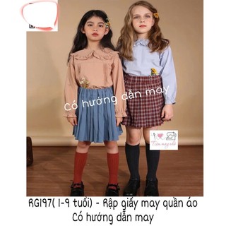 RG197_Rập giấy may áo cổ sen xếp li