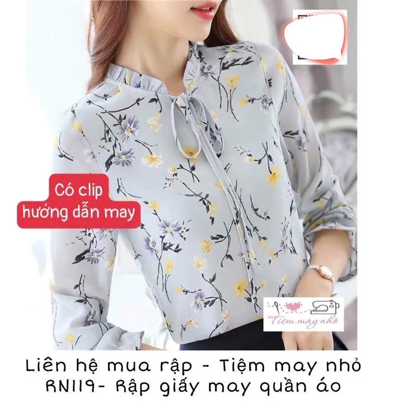 RN119_Rập giấy may áo nữ cổ bèo