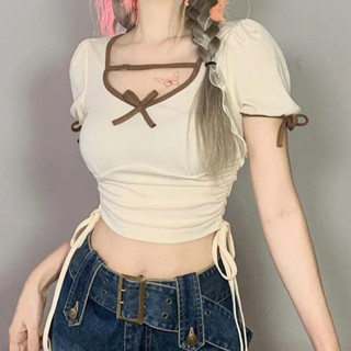 Áo croptop body tay ngắn bigsize 45-92kg, áo thun bigsize rút dây hông AT41 - Kim Fashion