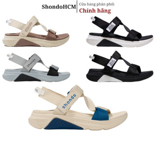 Giày SHONDO Sandals Nam Nữ Unisex F7 Racing Nhẹ Êm Ái, Năng Động Đế Cao 4,5Cm Xé Sandal Xé Dán Quai Dù (S)