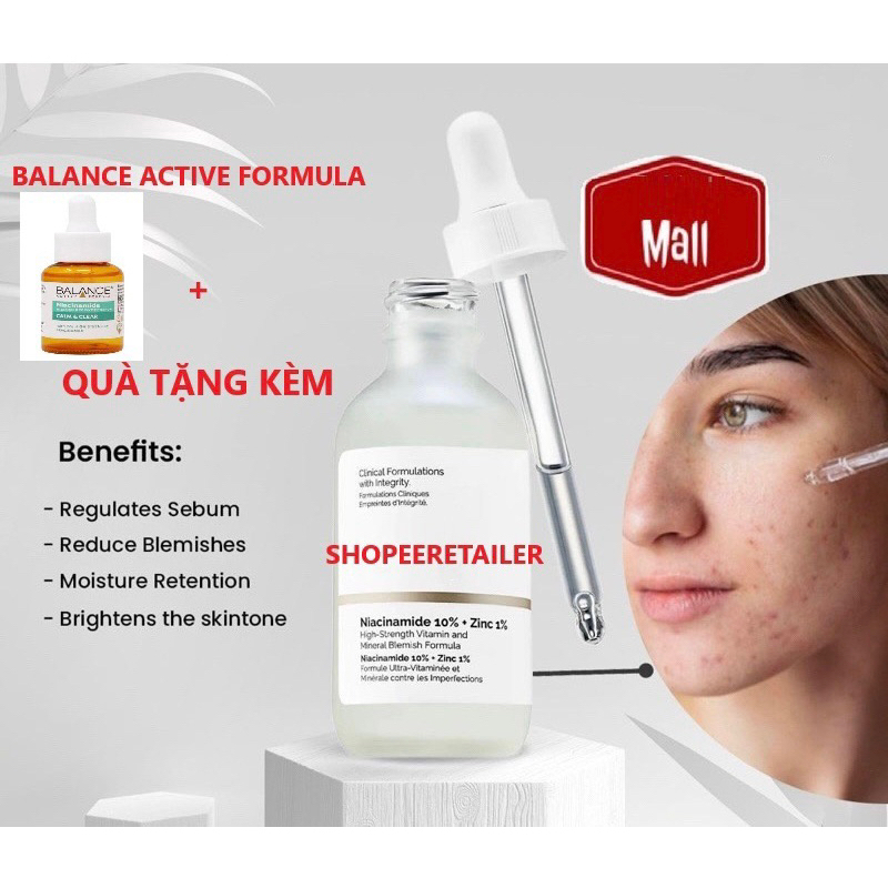 Serum trắng tẩy bụi ,tế bào da,làm da căng mịn Niacinamide ngăn mụn Balance Active Formula limited edition wonder land