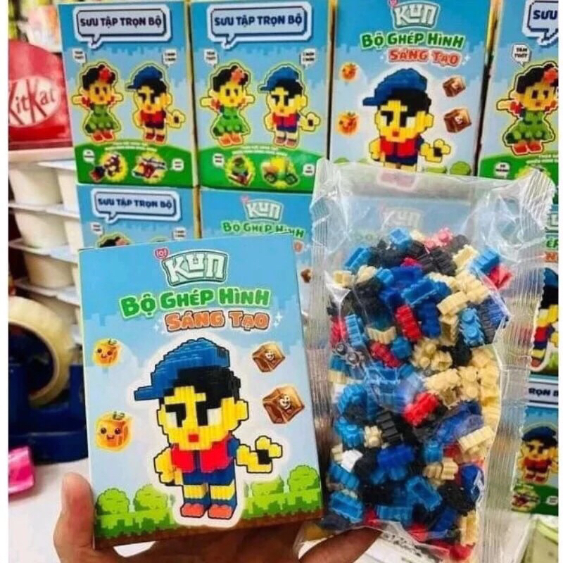 Bộ Ghép Hình Sáng Tạo Kun Đồ Chơi Nắp ghép Mô Hình Nhân Vật Kun