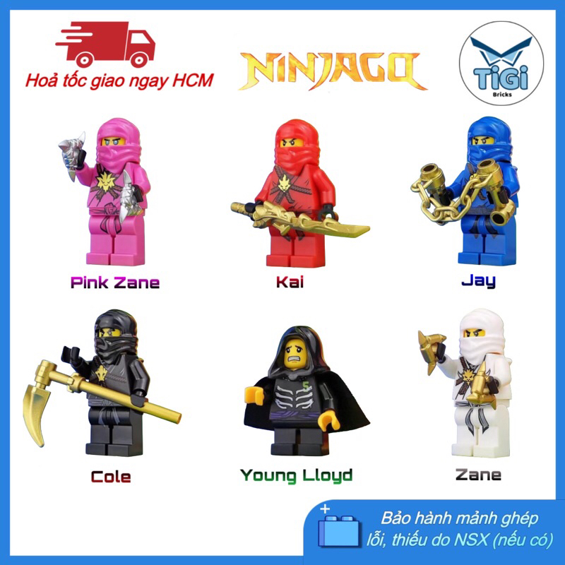 Đồ chơi Mô hình Lắp Ráp Ninjago Minifigures Pilot Season1 - Lắp ghép xếp hình nhân vật Ninja kèm vũ 