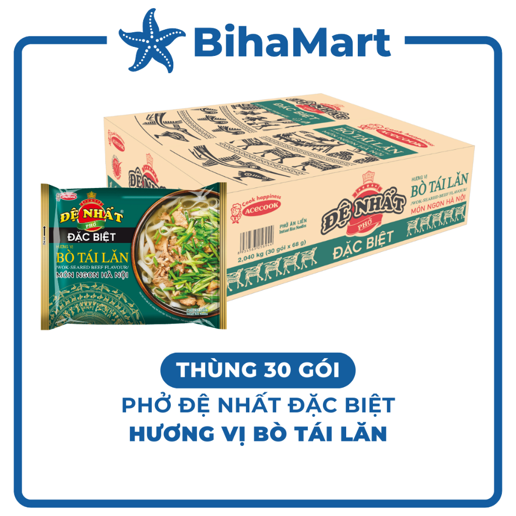[THÙNG30GÓI]-ACECOOK- Đệ Nhất phở đặc biệt Bò tái lăn, phở Đệ Nhất đặc biệt Bò tái lăn, phở bò tái l