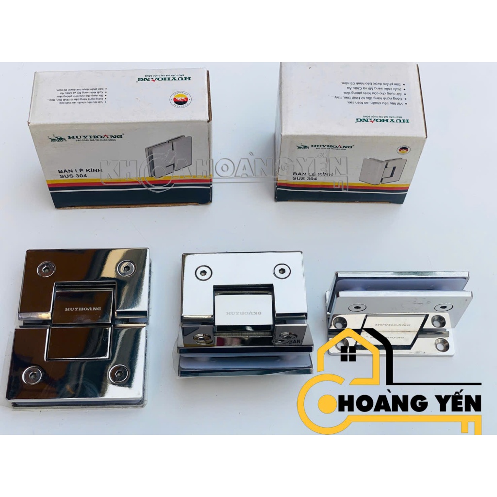 Bản lề cabin nhà tắm kính cường lực Huy Hoàng cho kính 8-12mm 90 độ/ 135 độ/ 180 độ