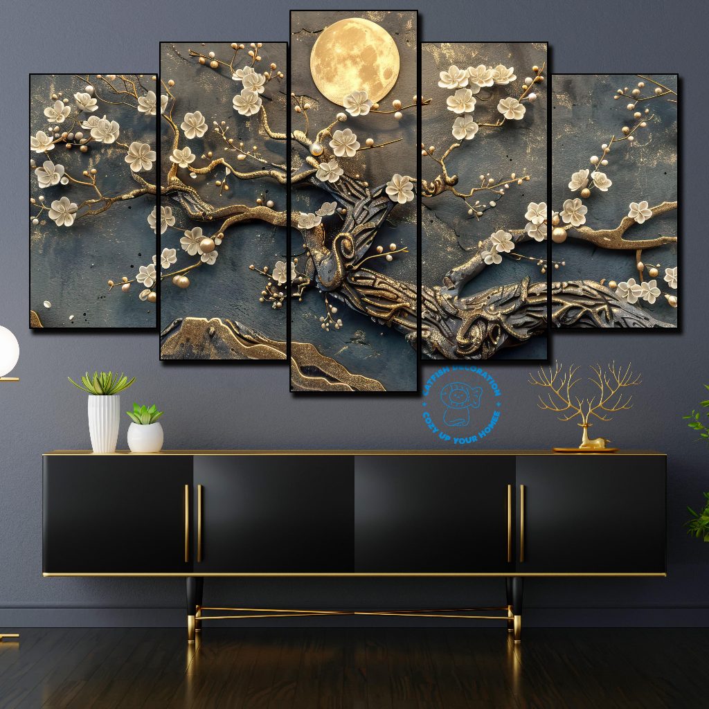 Tranh Dán Tường Formex 5mm -  MAI VÀNG - DECOR TẾT  - Formex Tráng Gương