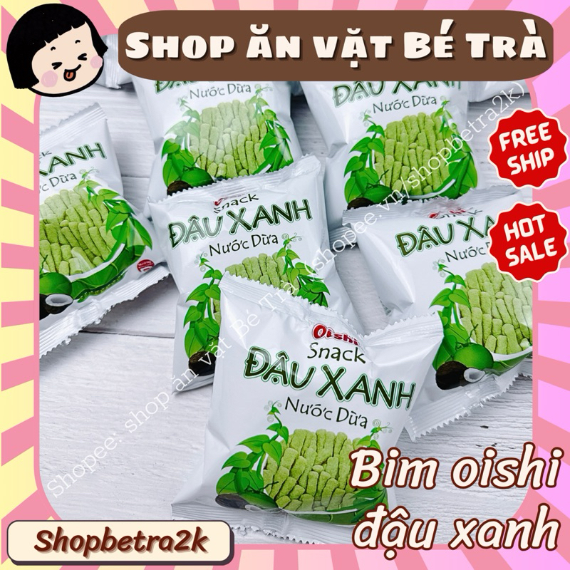 (Sỉ bịch 20 gói) Bim bim đậu xanh nước cốt dừa oishi, bim oishi (gói 6gr)