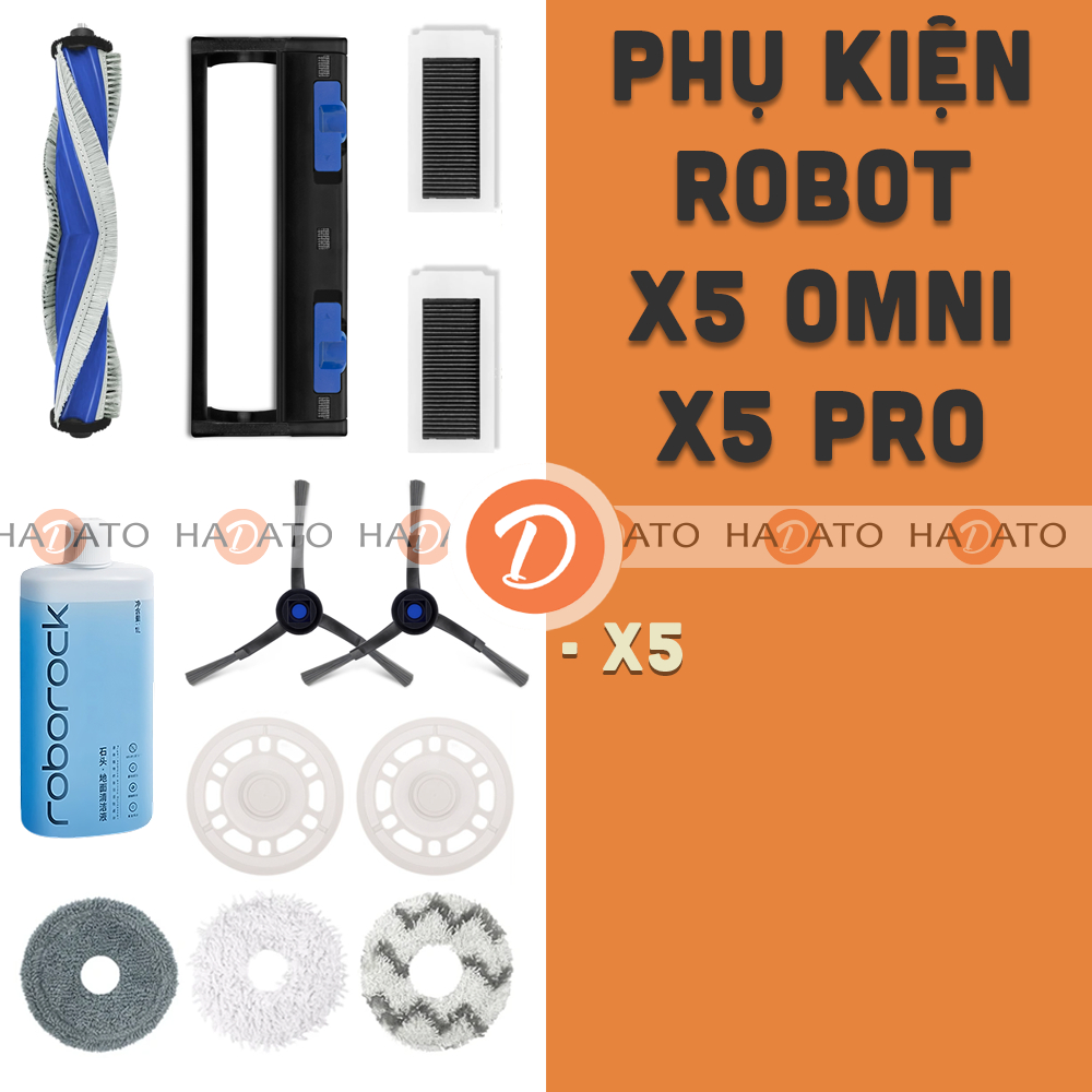 Phụ kiện robot X5 Omni X5 Pro Omni Giẻ Lau Lọc Hepa Chổi Chính Chổi Cạnh [D] ####