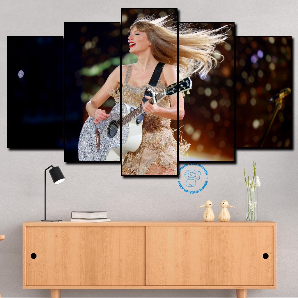 Bộ 5 Tấm Tranh Dán Tường TAYLOR SWIFT Formex Tráng Gương (Dán Tường, ko khung gỗ) - Tranh Idol Decor