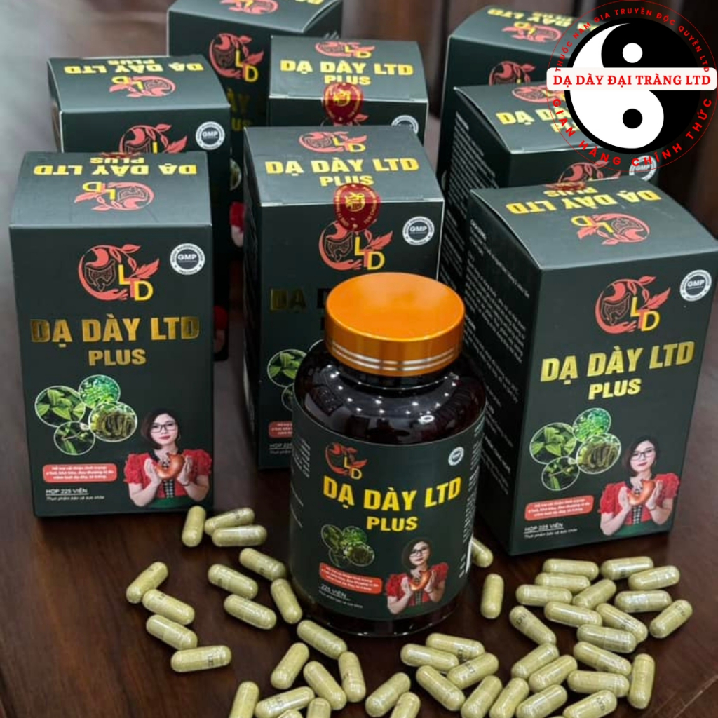 Sỉ combo 10 lọ Dạ dày đại tràng LTD, L.T.D, Lò Thị Dịu, Dạ dày LTD Plus (225 viên) chính hiệu gia tr