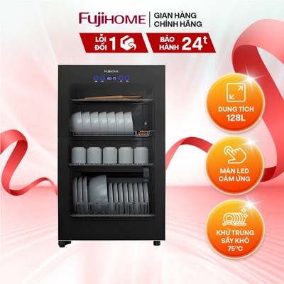 Máy sấy bát đĩa nhập khẩu FUJIHOME DD128 Khử trùng bằng tia UV và Ozone loại bỏ 99,99% vi khuẩn Ecoli
