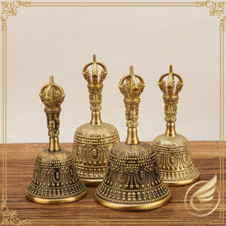 Chuông Kim Cang 5 Cánh, Pháp Khí Phật Giáo Mật Tông Tây Tạng Cầm Tay Bằng Đồng Thau - Đồ Đồng Thuận Tâm