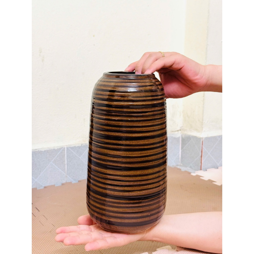 Bình cắm hoa men lì mân ganh dáng ĐU ĐỦ men thổ cẩm , bình cắm hoa, trang trí decor phòng khách