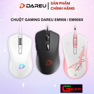 Chuột Gaming Dareu EM908 / EM908X Đen / Hồng / Trắng ( LED RGB , DPI: 800-6400 )
