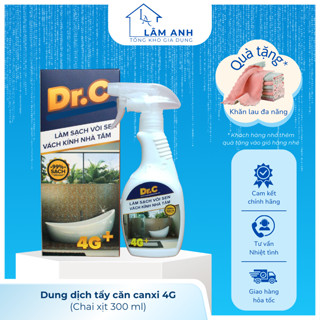 Siêu tẩy cặn canxi chính hãng Dr.C làm sạch nhà tắm,tẩy sạch vòi inox, đốm nước trên vách kính, bồn sứ, gạch men, lavabo