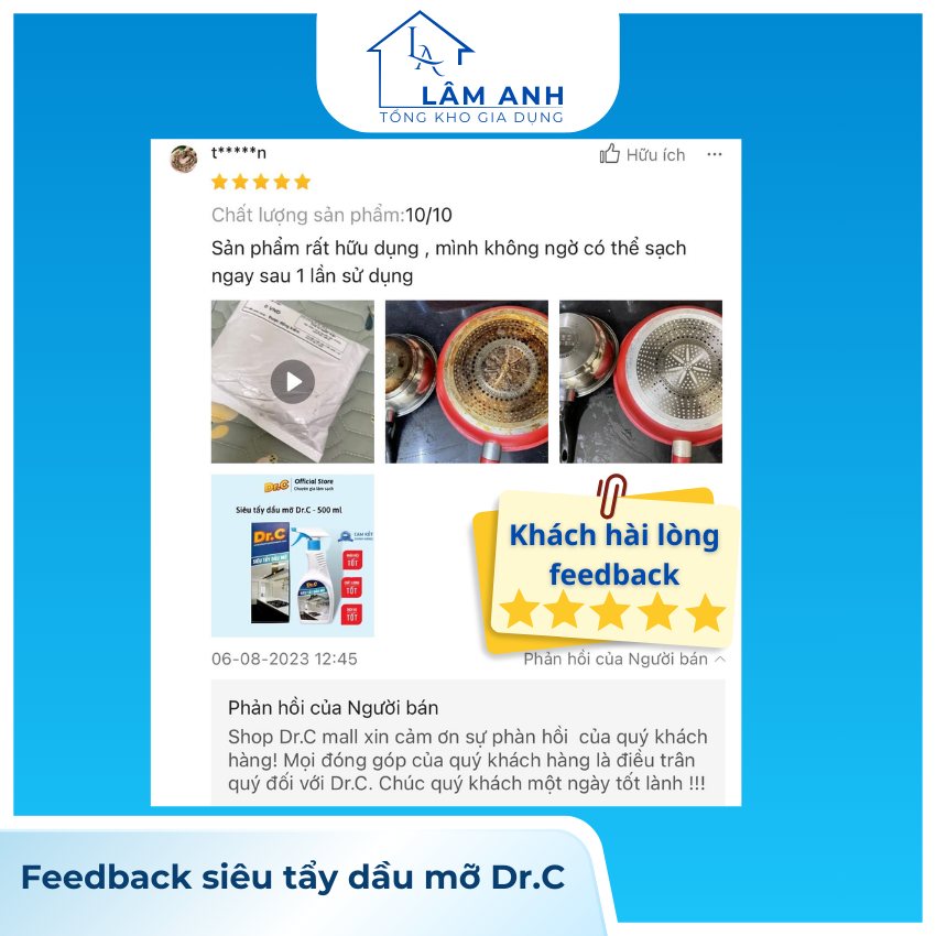Siêu tẩy dầu mỡ Dr.C chính hãng, làm sạch nhà bếp, tẩy sạch lưới lọc máy hút mùi, mặt bếp ga, bếp từ, tường | BigBuy360 - bigbuy360.vn