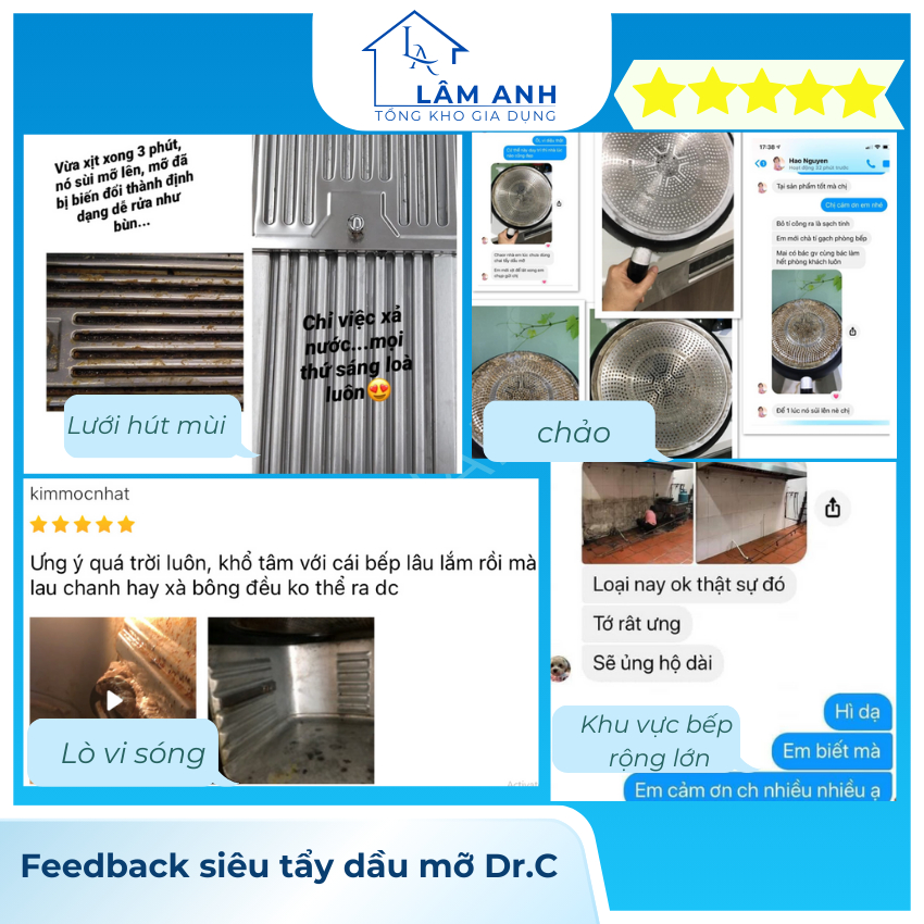 Siêu tẩy dầu mỡ Dr.C chính hãng, làm sạch nhà bếp, tẩy sạch lưới lọc máy hút mùi, mặt bếp ga, bếp từ, tường | BigBuy360 - bigbuy360.vn