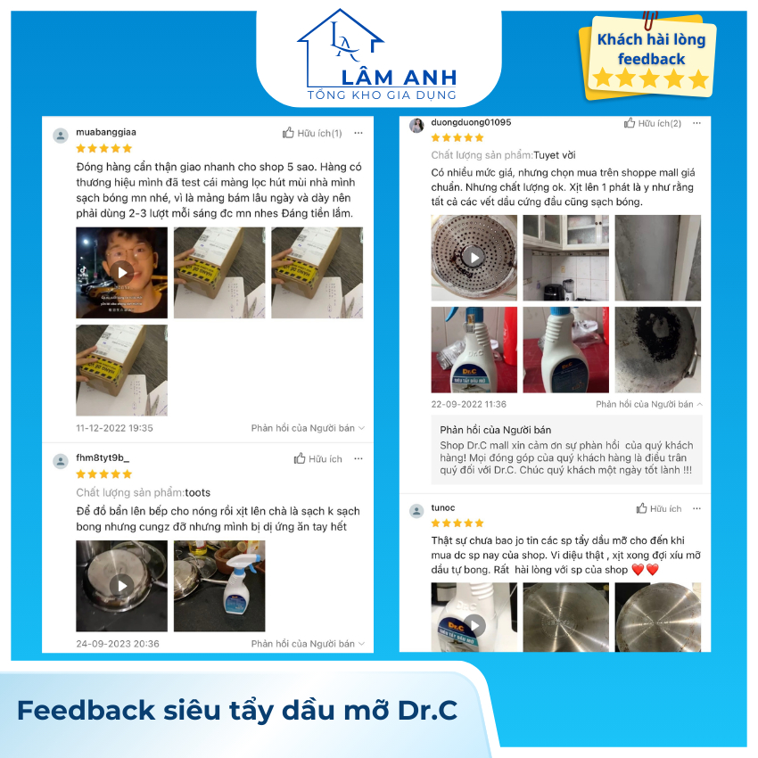 Siêu tẩy dầu mỡ Dr.C chính hãng, làm sạch nhà bếp, tẩy sạch lưới lọc máy hút mùi, mặt bếp ga, bếp từ, tường | BigBuy360 - bigbuy360.vn