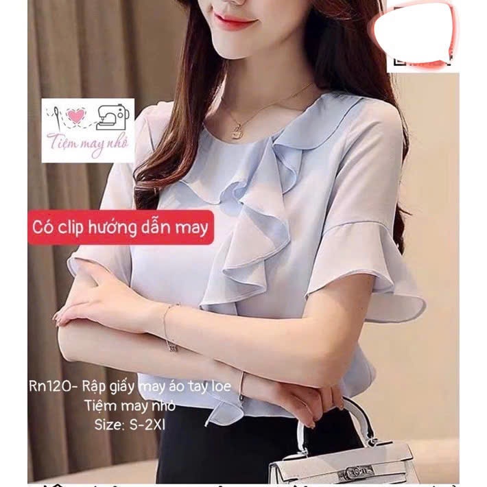 RN120_Rập giấy may áo tay loe nữ
