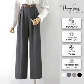 [Q37] Quần ống rộng nữ, quần ống suông nữ, quần dài nữ lưng cao chất vải trượt hàn không nhăn