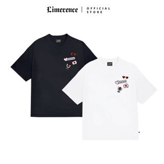  Áo thun form rộng LIMERENCE unisex thêu Cute love vải cotton cao cấp co giãn dày dặn Local Brand 