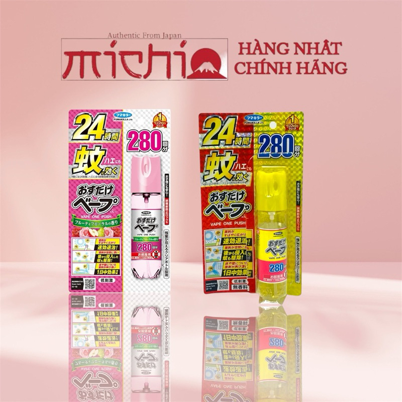 Xịt chống muỗi Fumakilla 280 lần Nhật Bản an toàn siêu hiệu quả