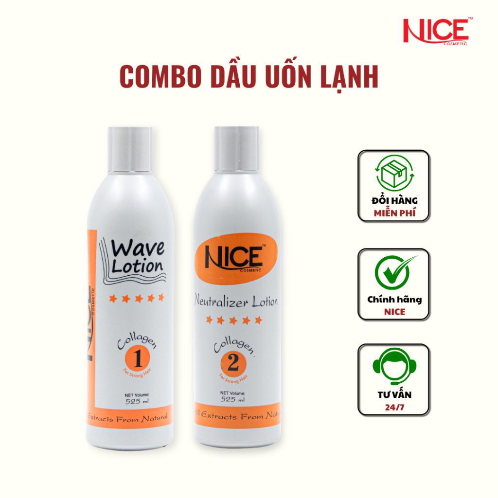 Combo Dầu Uốn Lạnh NICE 525ml