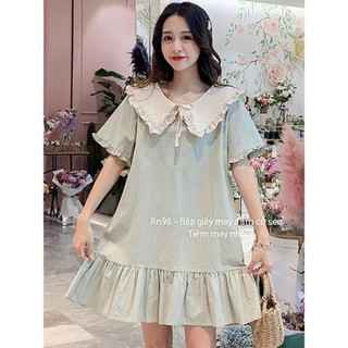 RN98_Rập giấy may váy cổ sen đuôi cá nữ
