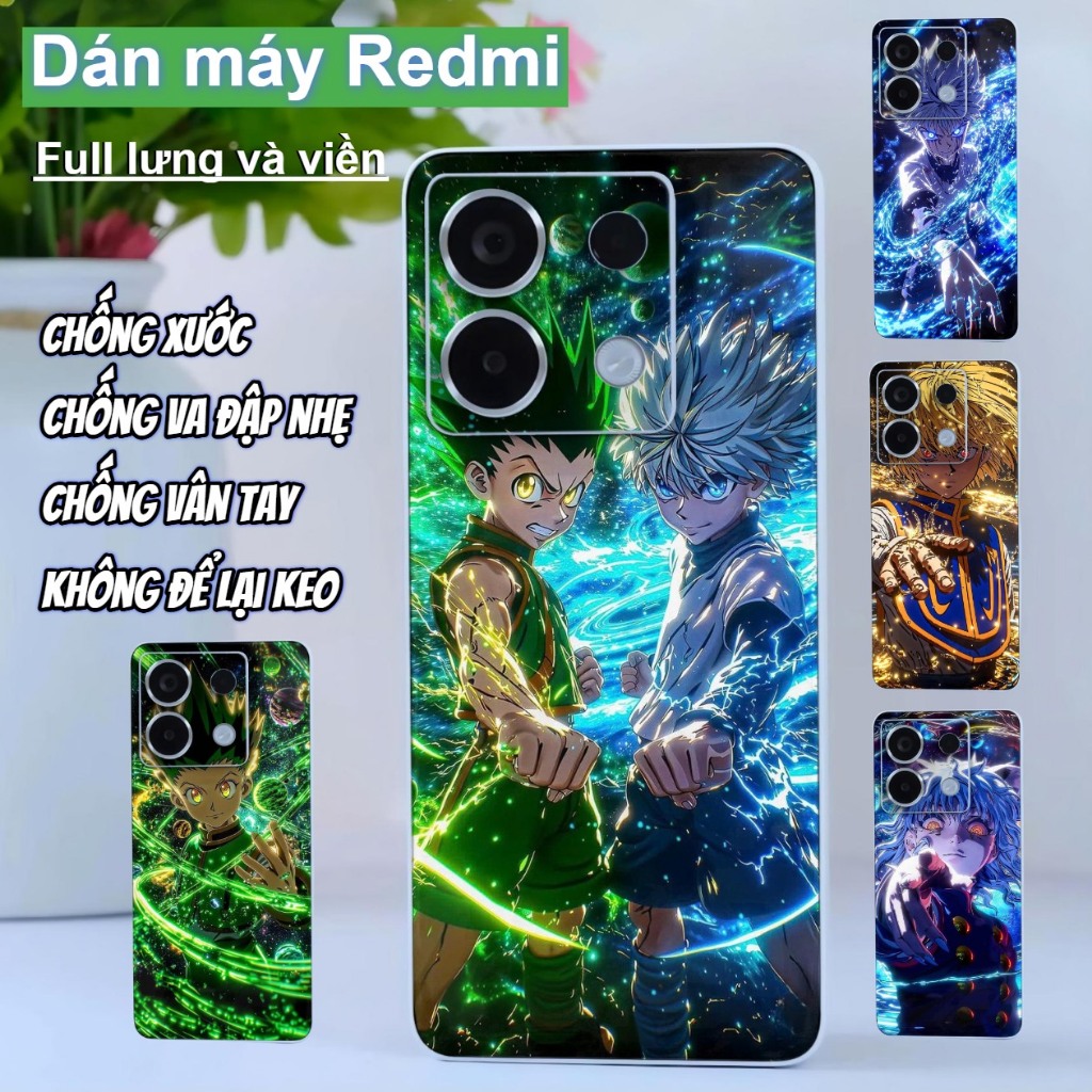 Miếng dán Skin Mặt lưng sau full viền Xiaomi Redmi Note 13 Pro 5G , 12 Turbo ,K70 Pro , K40 Pro K50 