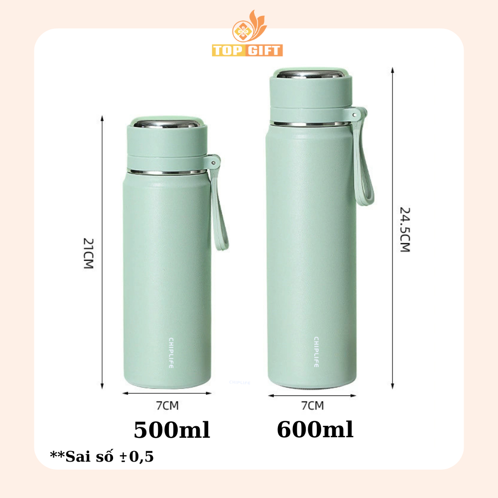 Bình giữ nhiệt ChipLife 500ml khắc tên theo yêu cầu BQ316 lõi inox 316 không gỉ an toàn sức khỏe | BigBuy360 - bigbuy360.vn