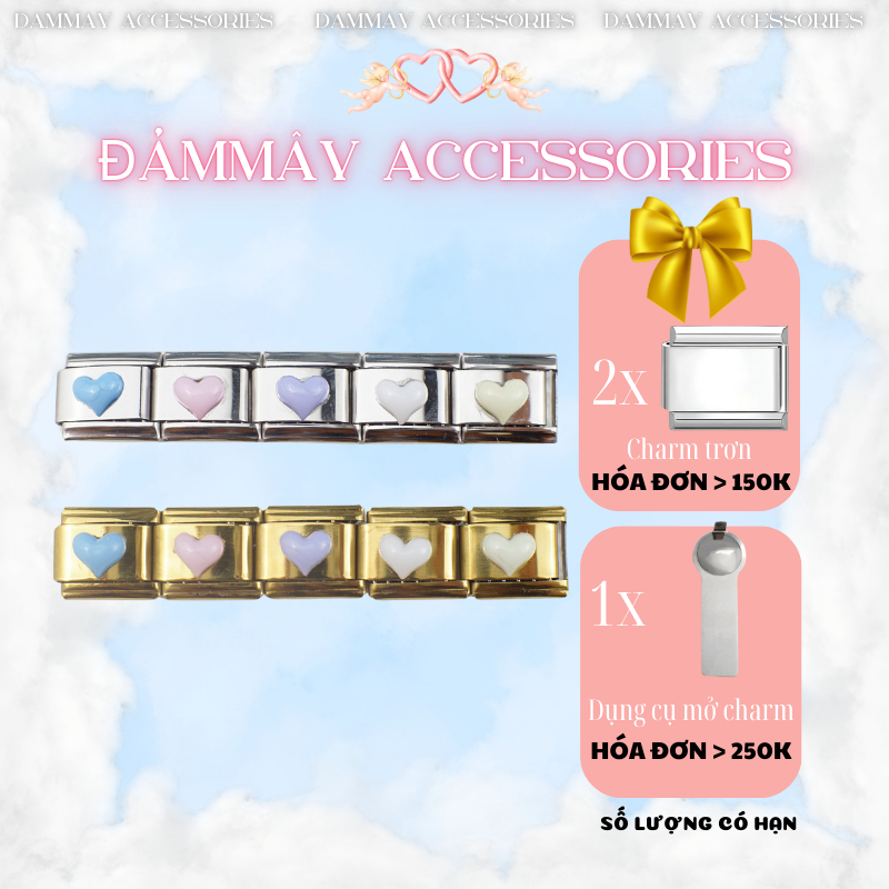 Charm Trái Tim Nhỏ Vòng Tay Italian Charm Bracelet