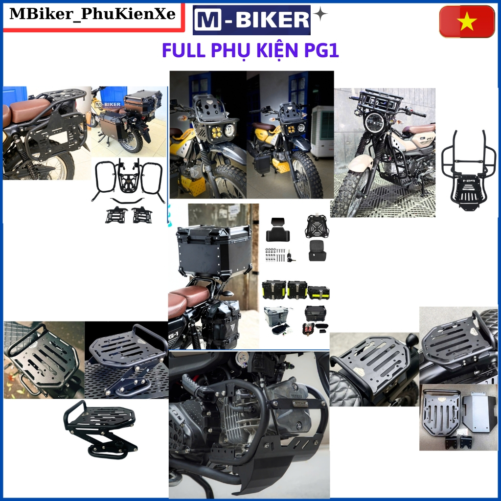 Phụ kiện PG1_ Baga pg1, khung chống đổ pg1, baga sau pg1ABS,chính hãng  mbiker