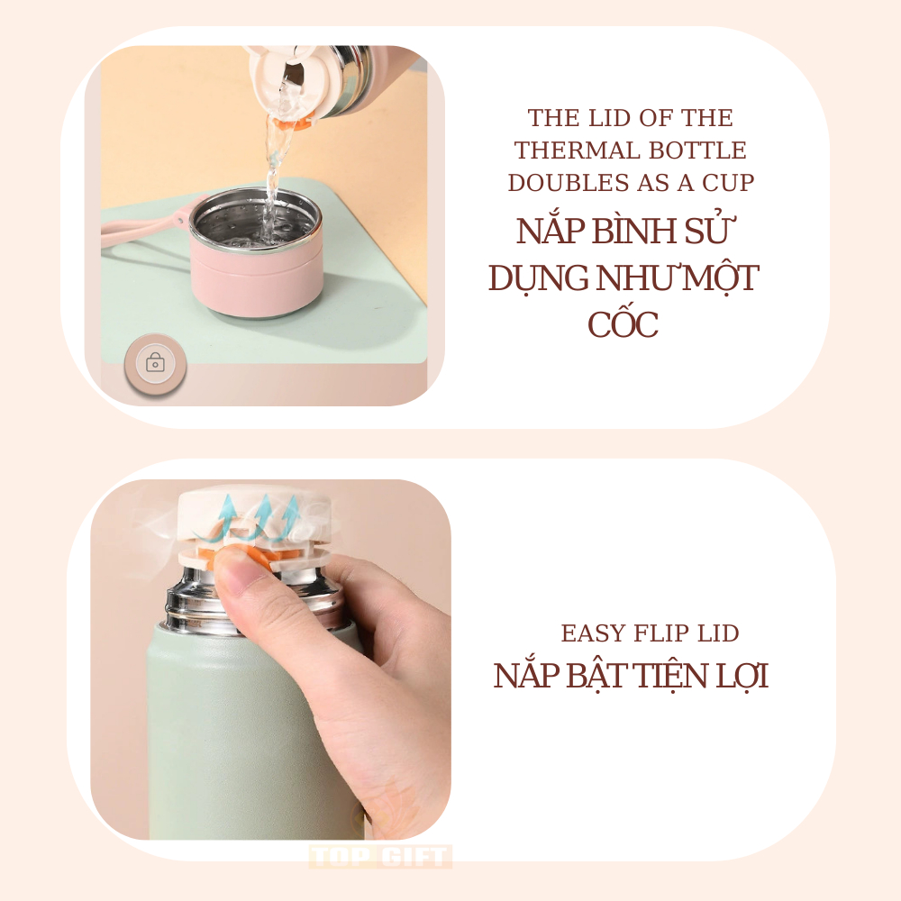 Bình giữ nhiệt SUS316 TopGifts BQ316P dung tích 500ml-600ml khắc tên theo yêu cầu | BigBuy360 - bigbuy360.vn