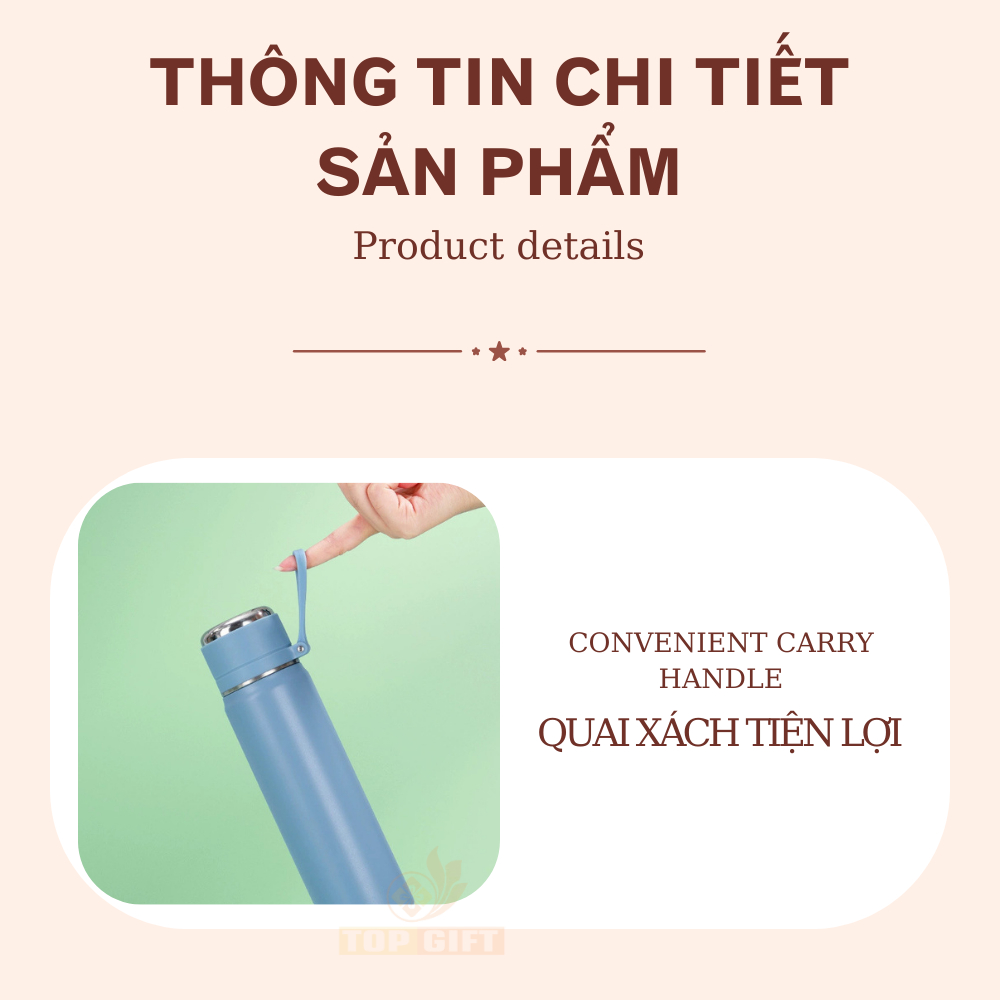 Bình giữ nhiệt SUS316 TopGifts BQ316P dung tích 500ml-600ml khắc tên theo yêu cầu | BigBuy360 - bigbuy360.vn