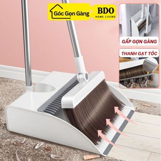 Chổi Quét Nhà Thông Minh Kèm Hót Rác Cán Dài Gấp Gọn Nhựa PP Chắc Chắn Có Lược Chống Mắc Tóc Tiện Lợi
