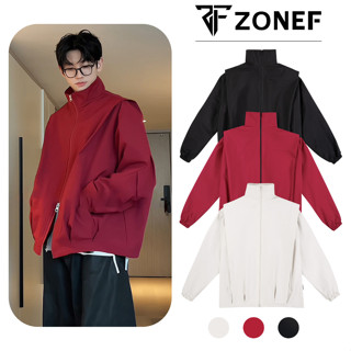 Áo Khoác Mặc Tết Đỏ ZONEF Áo Khoác Gió Form Boxy Chất Liệu Gió Tráng Chống Nước Chống Bụi Phong Cách Hàn Quốc [AGB]