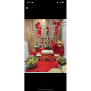 Bàn tre xếp 50*70 + 2 đôn