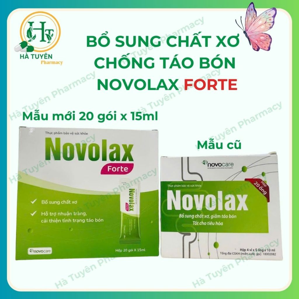 [MẪU MỚI) CHẤT XƠ chống TÁO BÓN dạng nước NOVALAX- hộp 20 gói