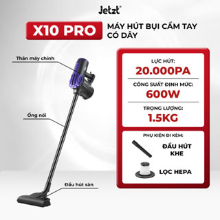 Máy hút bụi cầm tay có dây JETZT X10 PRO lực hút 20.000Pa