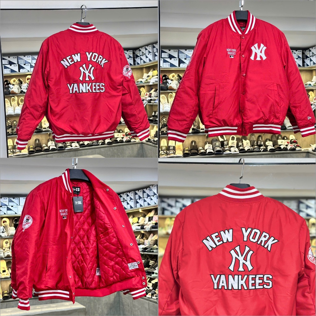 [Authentic💯] Áo Varsity New Era New York Yankees Phao Đỏ 14397946 - Áo Khoác Bomber Varisity Jacket 