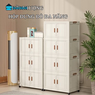 Tủ đựng đồ DSBY, Kệ đựng quần áo chăn màn đồ cùng cá nhân, Tủ đựng đồ cỡ lớn có vách ngăn và bánh xe