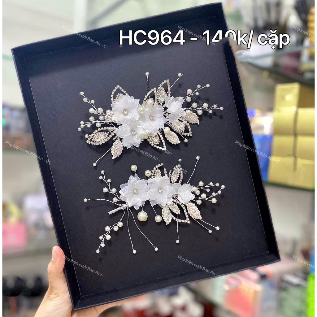 Set hoa cài tóc cho cô dâu HC964 (cặp)