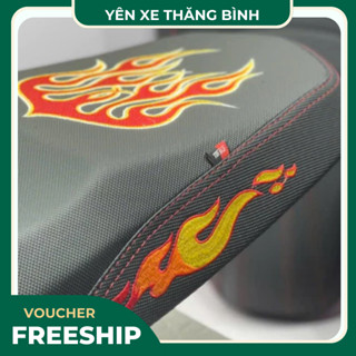 Vỏ Bọc Yên Xe Máy Thêu Lửa Mặt Yên & Vành Yên - Siêu Nét, Chất Lượng Cao, Tương Thích Nhiều Dòng Xe | V08 Yenxethangbinh