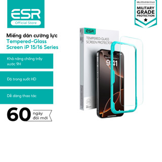 Miếng dán màn hình cường lực ESR có khung dán cho iP 15/16 series - Đổi mới 60 ngày