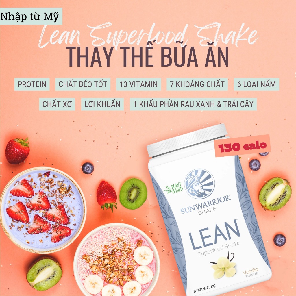 Bữa ăn tinh gọn Sunwarrior Lean Meal Illumin8, 720g - 20 servings